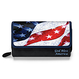 Patriotic Women's Trifold Wallet With Stars And Stripes Art