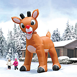 15 Foot Inflatable Rudolph With Blinking Red Nose