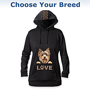 "Peek-A-Boo Pup" Women's Pullover Hoodie: Choose Your Breed