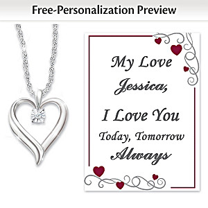 "Gift From The Heart" Diamond Necklace And Personalized Card