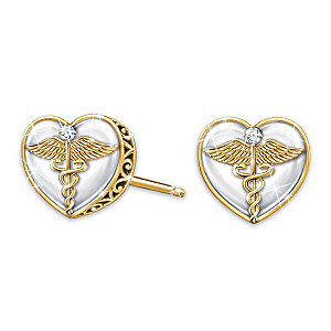 "Work Of Heart" Diamond Earrings For Healthcare Workers