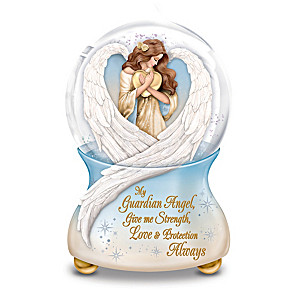 "An Angel's Embrace" Illuminated Musical Glitter Globe