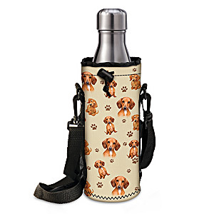Dachshund Bottle Carrier With Stainless Steel Water Bottle