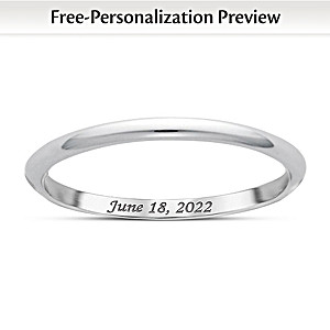 Wedding Band Personalized With Names, Date Or Message