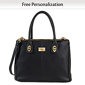 Personalized Satchel With 4 Interchangeable Handles