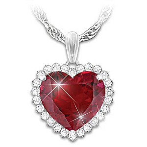 "With All My Heart" 2-Carat Ruby Pendant With White Topaz