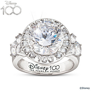 Disney100 Celebration Ring Featuring A 100-Facet Crystal