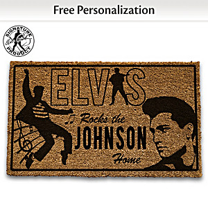 Personalized Elvis Presley Coir Welcome Mat