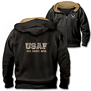 "Armed Forces Strong And Proud" USAF Front-Zip Hoodie