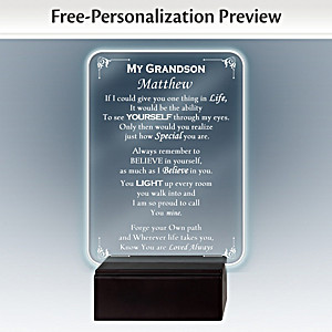 "Grandson, Light Of My Life" Personalized Plaque