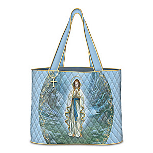 Hector Garrido "Our Lady Of Lourdes" Quilted Tote Bag