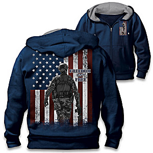 "American Heroes" Men's Patriotic Full-Zip Hoodie