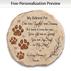 "Beloved Pet Memories" Personalized Memorial Garden Stone