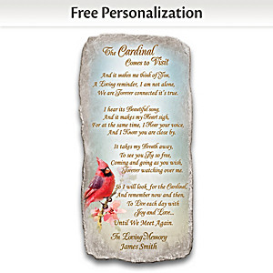 Personalized Remembrance Wall Plaque With Cardinal Art