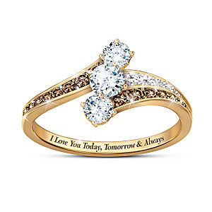 "Always Our Love" Topaz And Mocha And White Diamond Ring
