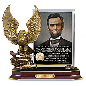 Abraham Lincoln Sculpture With Gettysburg Address Quote