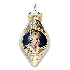 Queen Elizabeth II Illuminated Hand-Blown Glass Ornament