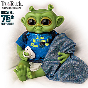 Silicone Alien Baby Doll With Glow-In-The-Dark Accessories