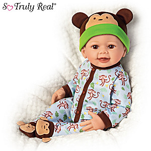 "Lucas" Monkey-Themed Lifelike Baby Doll By Linda Murray