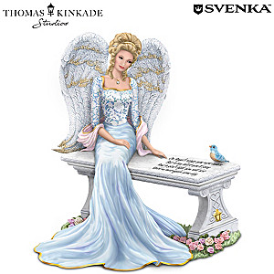 Thomas Kinkade Heaven's Embrace Angel With Svenka Crystal