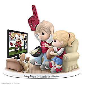 Arizona Cardinals Porcelain Figurine With Fans, TV & Pup