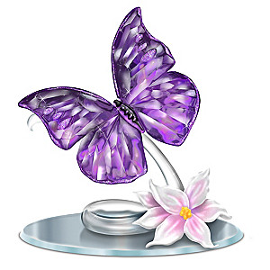 Blake Jensen Crystalline Butterfly Figurine With Mirror Base