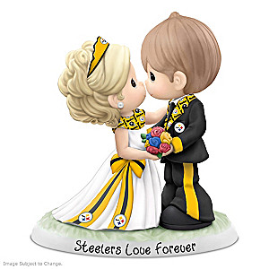 Steelers Love Forever Porcelain Wedding Couple Figurine