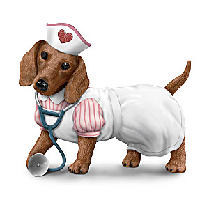 "Nurses Are Su-paw Heroes" Dachshund Figurine