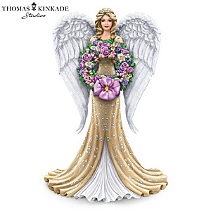 Thomas Kinkade Angel With Four Swap-Out Seasonal Wreaths