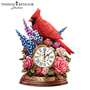 Thomas Kinkade Remembrance Cardinal Table Clock