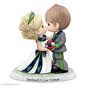 Precious Moments Seahawks Love Forever Porcelain Figurine
