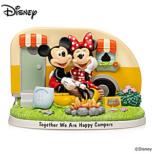 Disney Mickey Mouse And Minnie Mouse Camping Sculpture