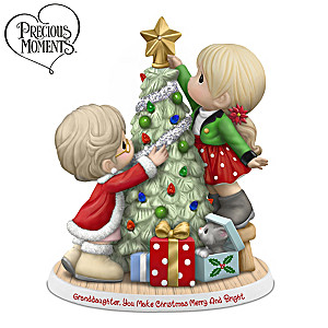 Precious Moments Granddaughter Christmas Figurine Lights Up