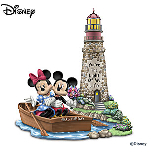 Disney Thomas Kinkade Mickey Mouse & Minnie Mouse Figurine