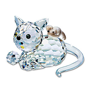 Genuine Bohemian Crystal Cat Figurine