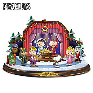 PEANUTS Nativity Sculpture With Lights, Sound And Motion