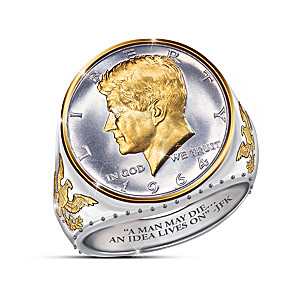 JFK 100th Anniversary Legacy Silver Coin Obverse Design Ring