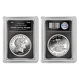 The Shield Earring Morgan 1 Oz. 99.9&#37; Silver Proof Coin