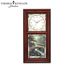 Woestijn waarschijnlijk dubbele Thomas Kinkade Wall Clock with Stained-Glass Art - Time For All Seasons  Collection