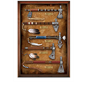 Historic Pipe Tomahawk-Inspired Wall Decor With Wood Display