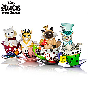 Disney "Tea-lightful Wonderland" Cat Figurine Collection