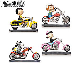 PEANUTS Characters Motorcycle Figurine Collection