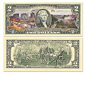 The U.S. $2 Statehood Bills Collection With Display Box