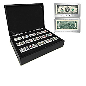 Complete U.S. $2 Bill Ingot Collection With Display Box