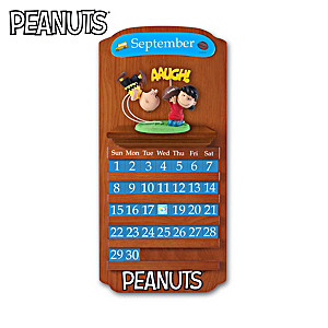 PEANUTS Perpetual Calendar Figurine Collection With Display