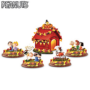 PEANUTS Thanksgiving Sculptures With Light-Up Doghouse