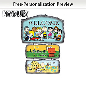 "The PEANUTS Gang" Personalized Seasonal Welcome Sign