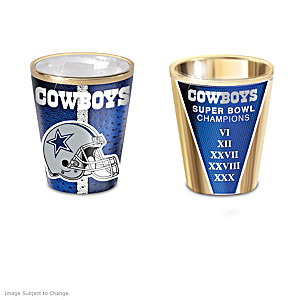 Dallas Cowboys Shot Glasses With Colorful Finishes