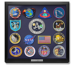Apollo Mission Replica Embroidered Patches With Display