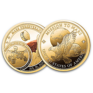 24K Gold-Plated Proof Coins Honor Mission To Mars